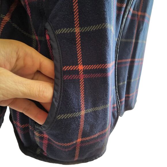Talbots XL P Navy Blue Plaid Knit Jacket - Picture 11 of 15